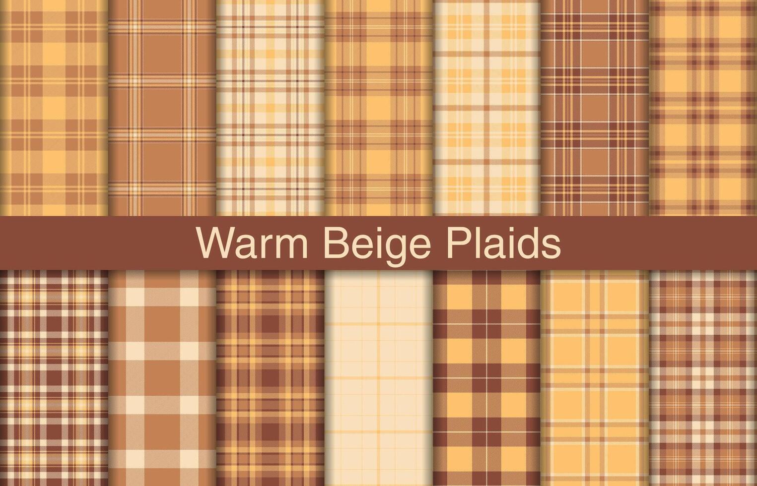 warm beige plaid bundels, textiel ontwerp, geruit kleding stof patroon voor shirt, jurk, pak, omhulsel papier afdrukken, uitnodiging en geschenk kaart. vector