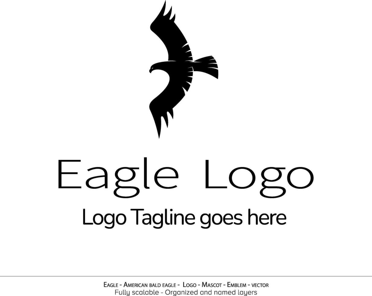 adelaar logo, vliegend vogel embleem. duif mascotte. Amerikaans kaal adelaar silhouet logo. minimaal ontwerp, minimalistisch logo vector