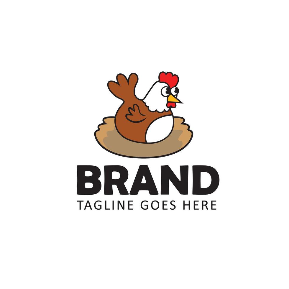 kip boerderij logo ontwerp sjabloon vector