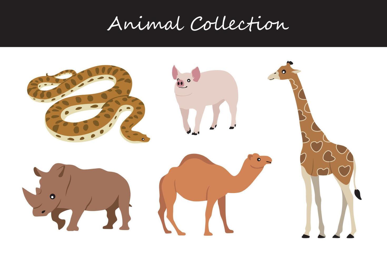 dieren verzameling. vector illustratie van een reeks van wild dieren.