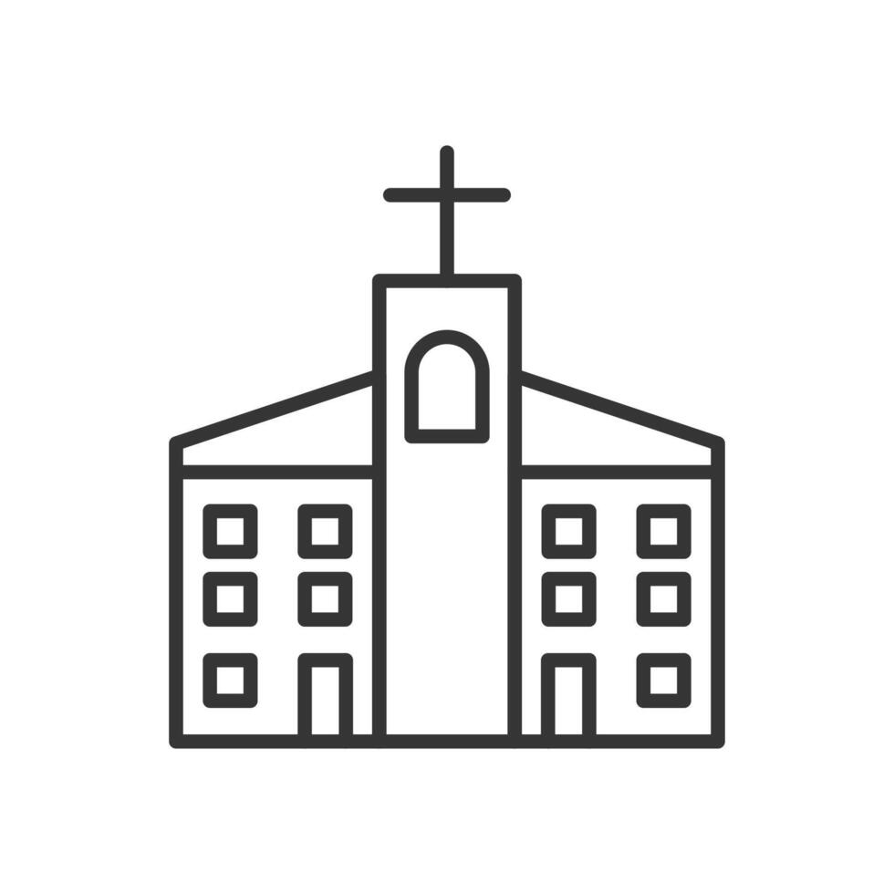 kerk schets icoon pixel perfect voor website of mobiel app vector