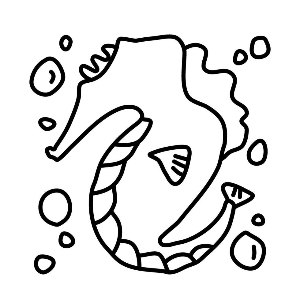 zeepaardjes van strand tekening illustratie vector