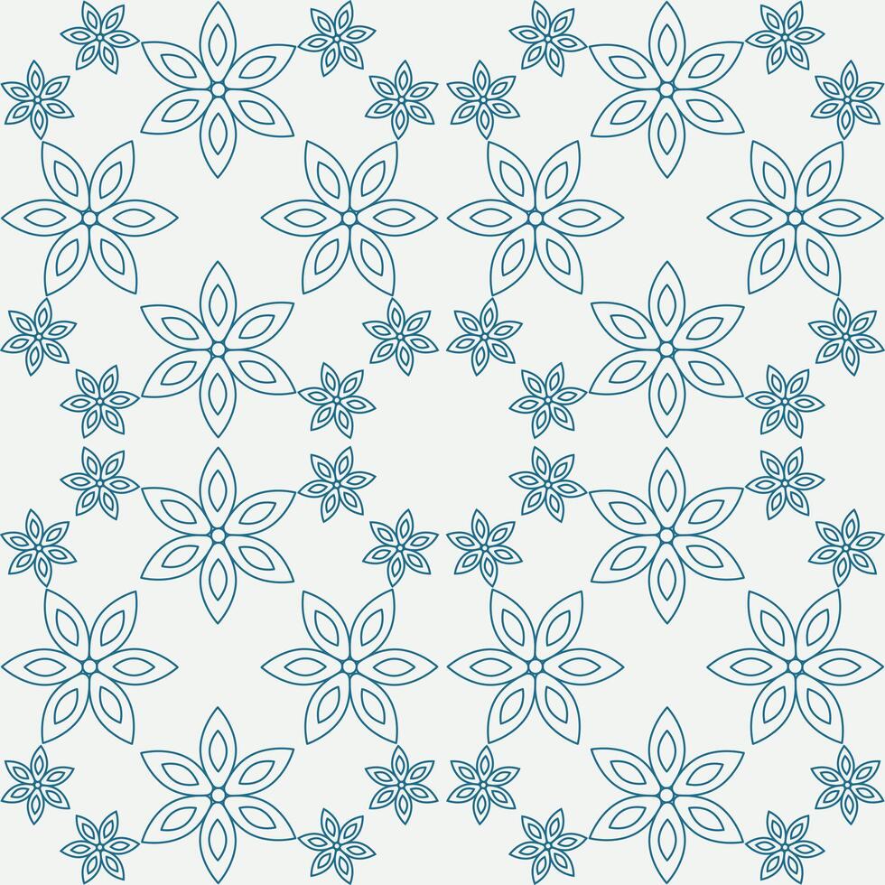 naadloos patroon van contour bloemen of sneeuwvlokken. Aan een wit achtergrond. tegel patroon. symmetrie. geometrie. vector illustratie