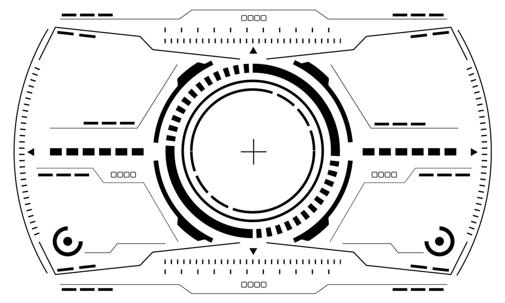 hud sci-fi koppel scherm visie zwart circulaire meetkundig ontwerp virtueel realiteit futuristische technologie creatief Scherm Aan zwart vector