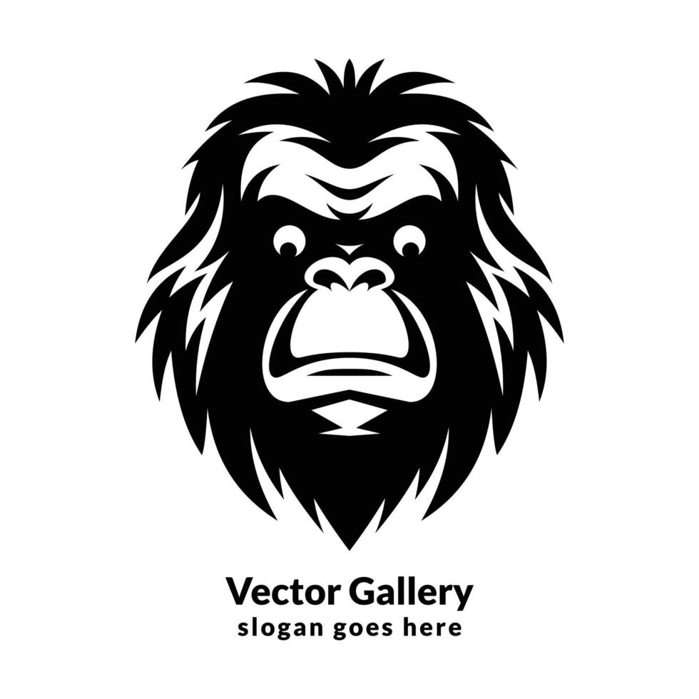 boos gorilla hoofd ontwerp vector