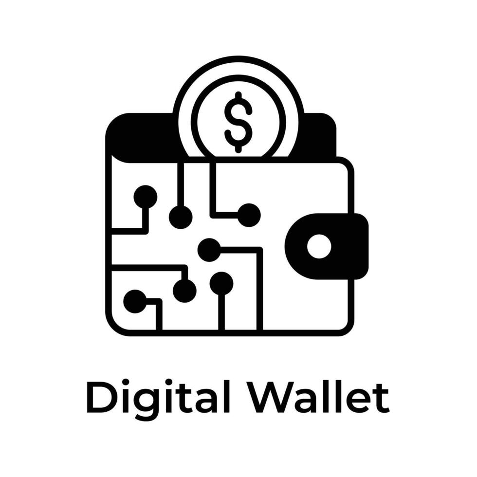 modieus icoon van digitaal portemonnee, online betaling, portemonnee, bedrijf en financiën vector