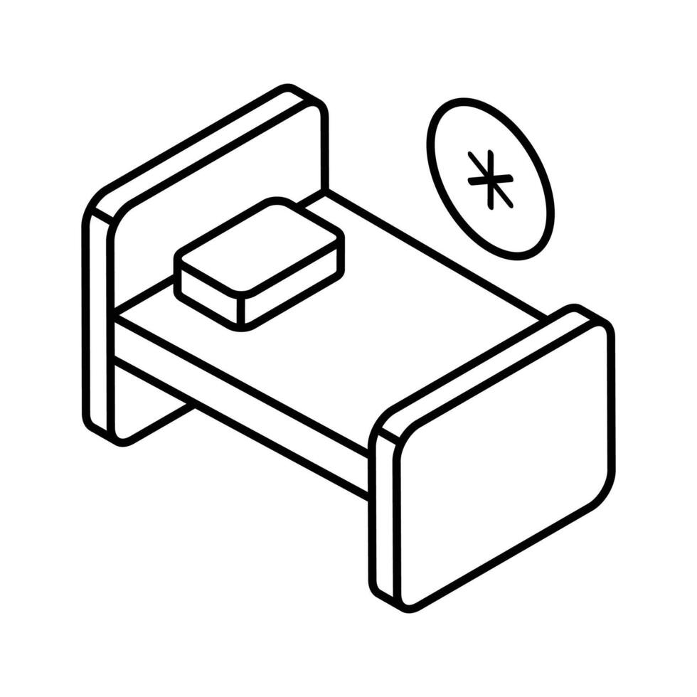 ziekenhuis bed voor medisch behandeling, een bewerkbare vector van revalidatie bed