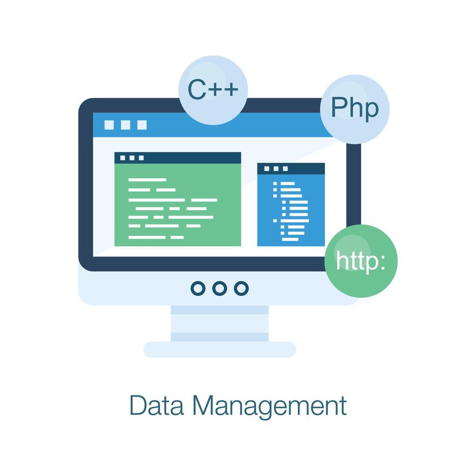 vlak concept icoon van website ontwikkeling, Op maat codering modern vector