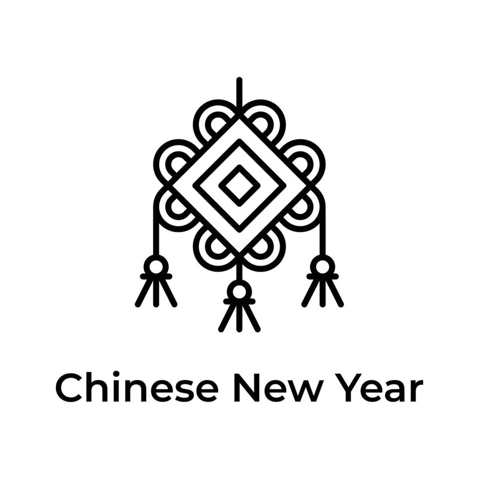 worden de eigenaar van verbazingwekkend icoon van Chinese knoop in modern stijl, Chinese nieuw jaar elementen vector