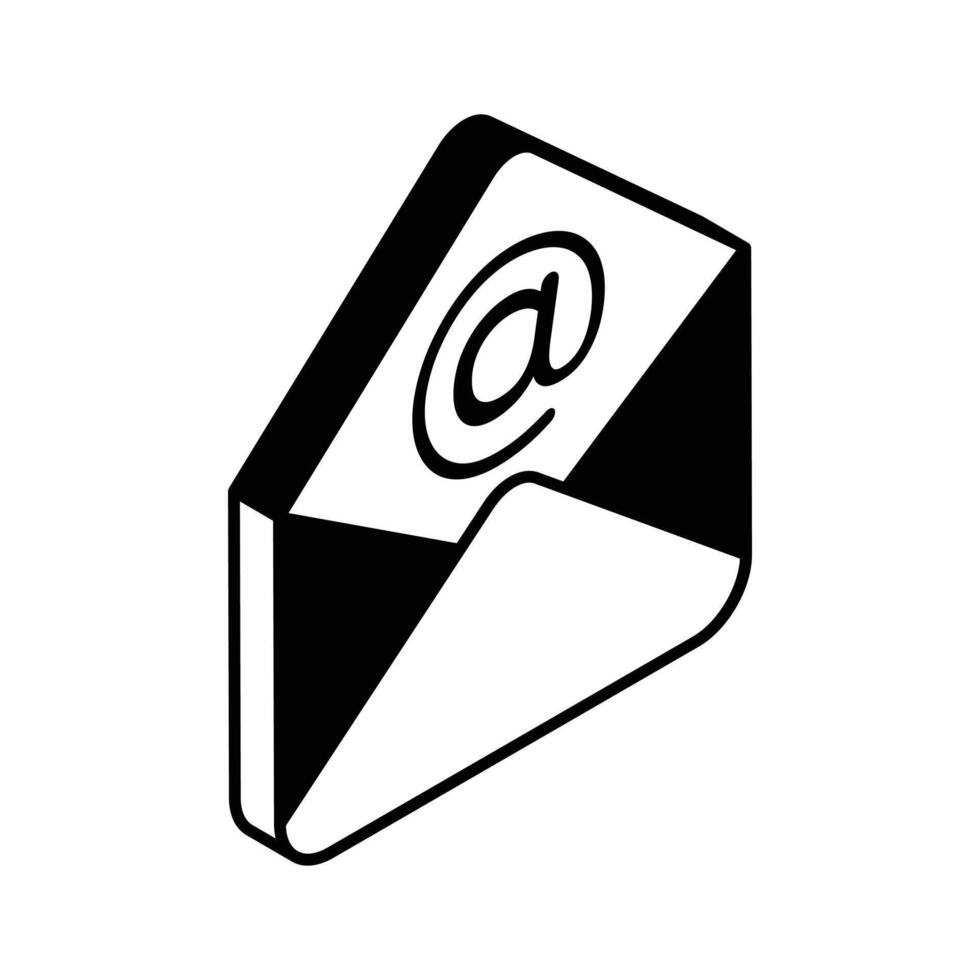 hebben een kijken Bij deze creatief icoon van e-mail afzet geïsoleerd Aan wit achtergrond vector