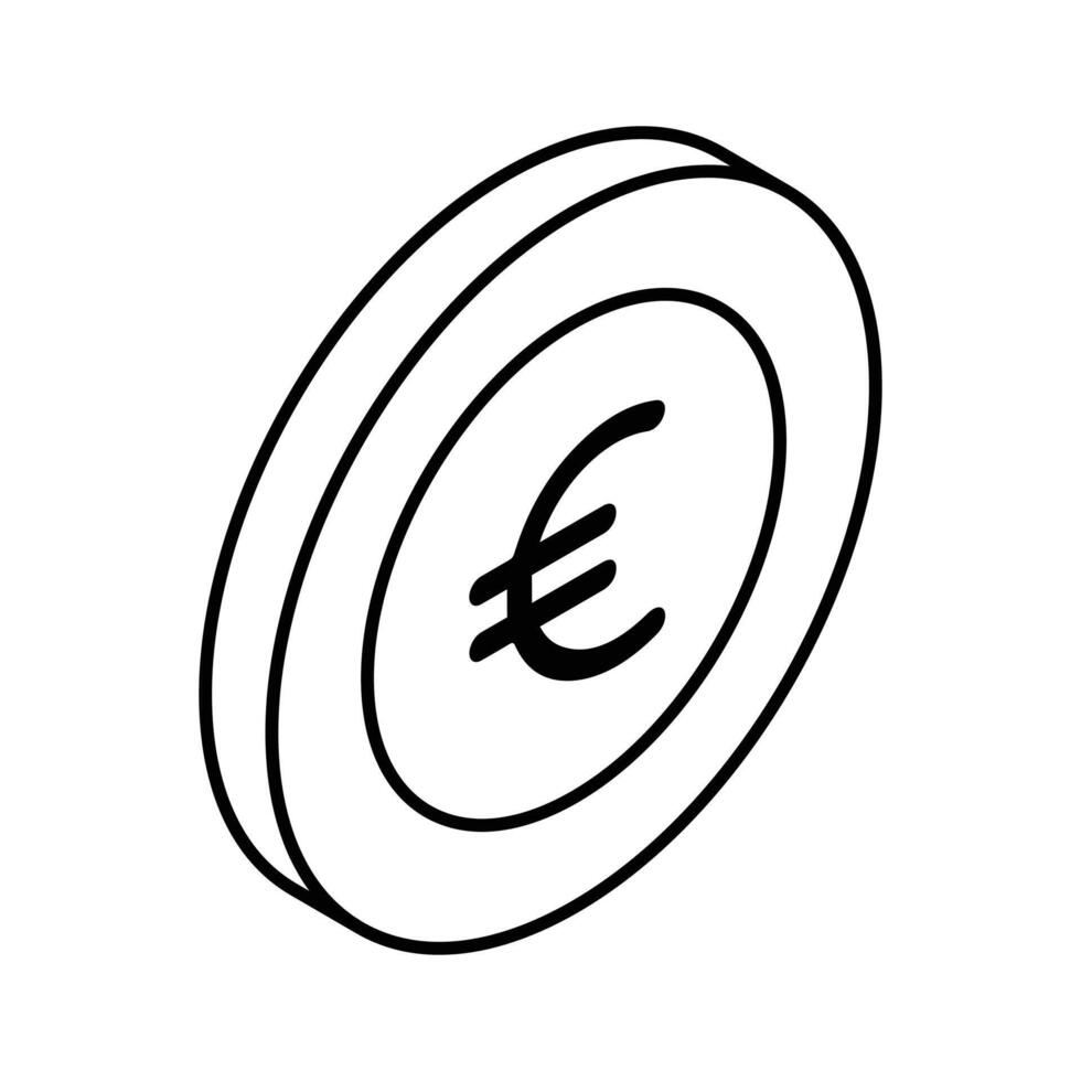 een verbazingwekkend vector van euro munt in modieus isometrische stijl, klaar voor premie gebruik