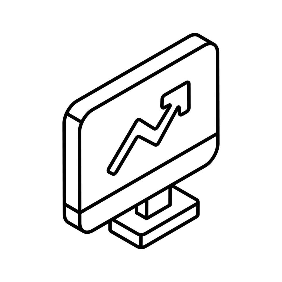groei pijl binnen toezicht houden op tonen concept icoon van online analyse, online statistieken vector