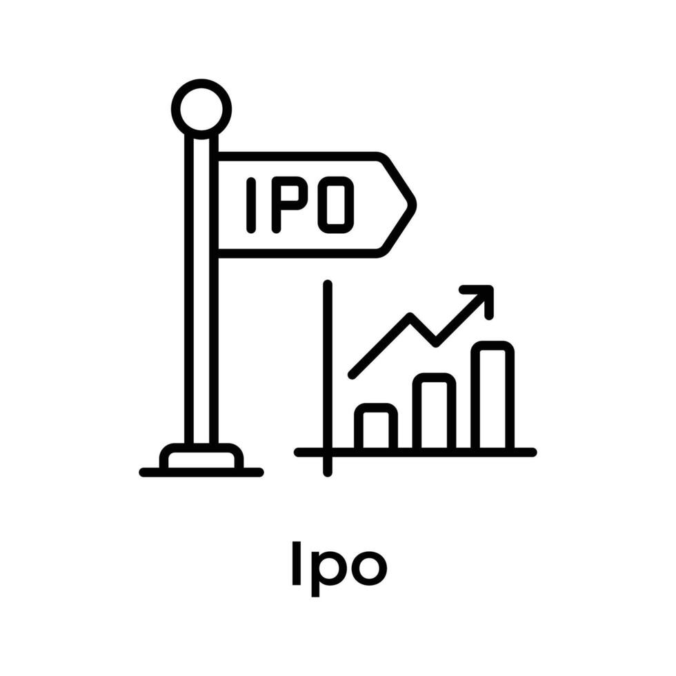 eerste openbaar aanbieden vector ontwerp, ipo icoon in modern stijl