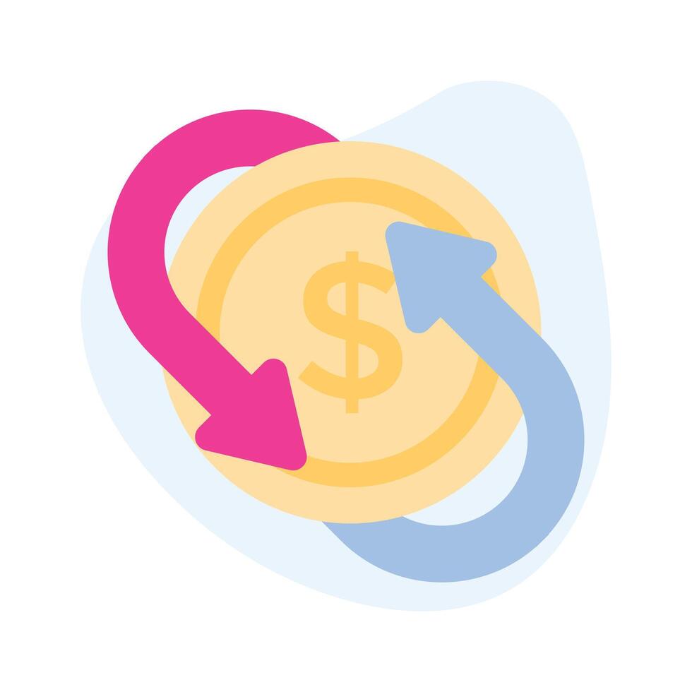 grijp deze voorzichtig ontworpen vlak icoon van geld stromen in modieus stijl vector
