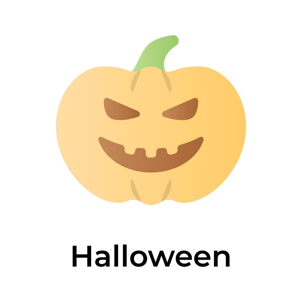 creatief bewerkte uniek icoon van eng pompoen in bewerkbare stijl, halloween concept vector