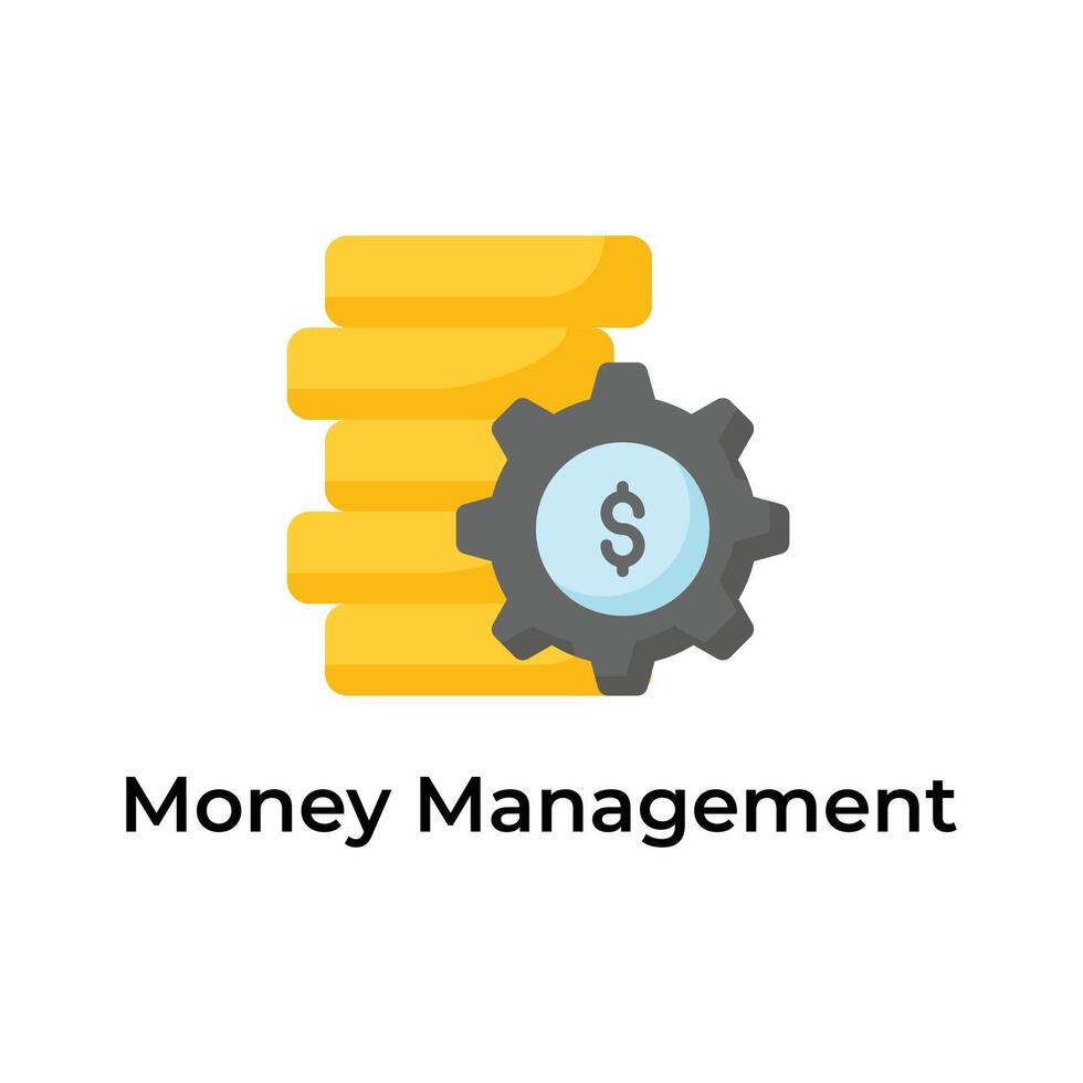 munten stack met uitrusting tonen concept icoon van geld beheer vector