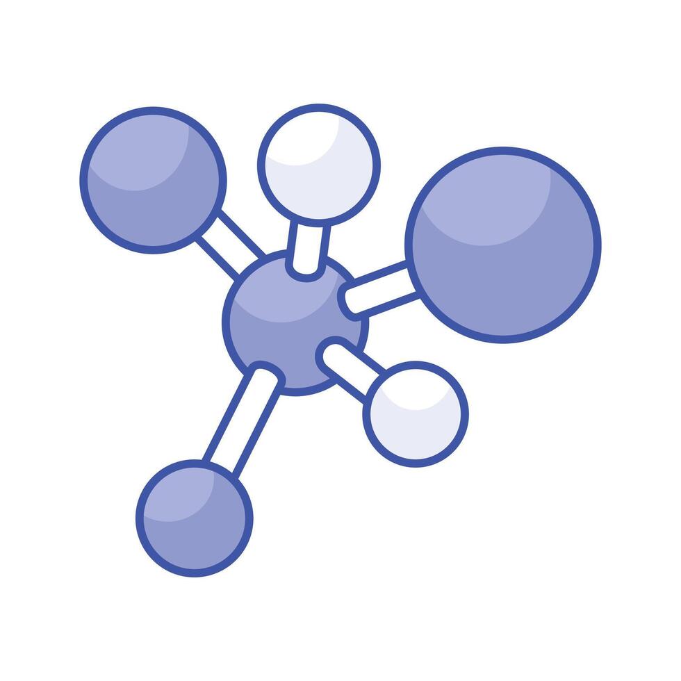 prachtig ontworpen icoon van moleculen in modern isometrische stijl, moleculair netwerk vector