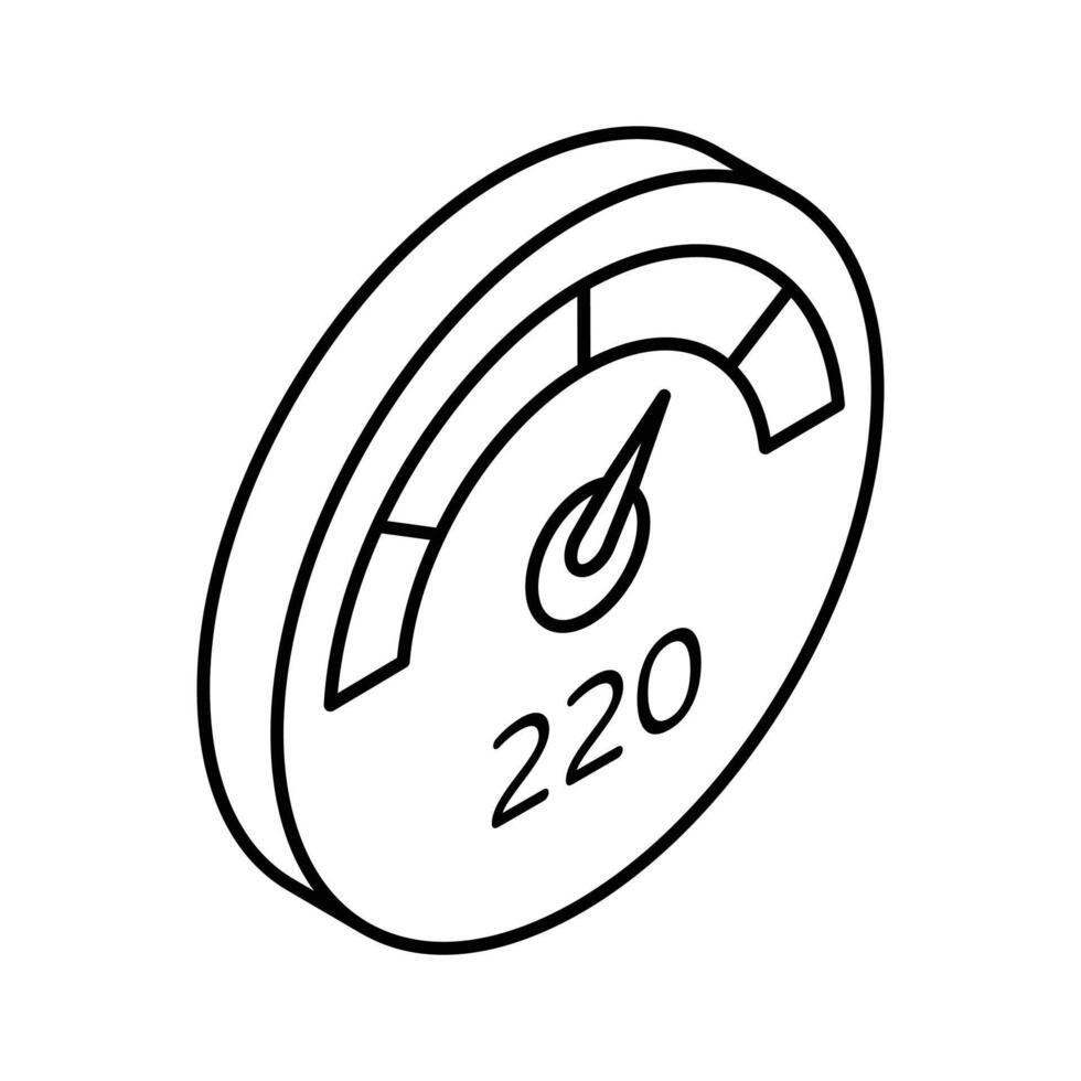 grijp deze voorzichtig bewerkte snelheidsmeter in modern en bewerkbare stijl, snelheid indicator teken vector