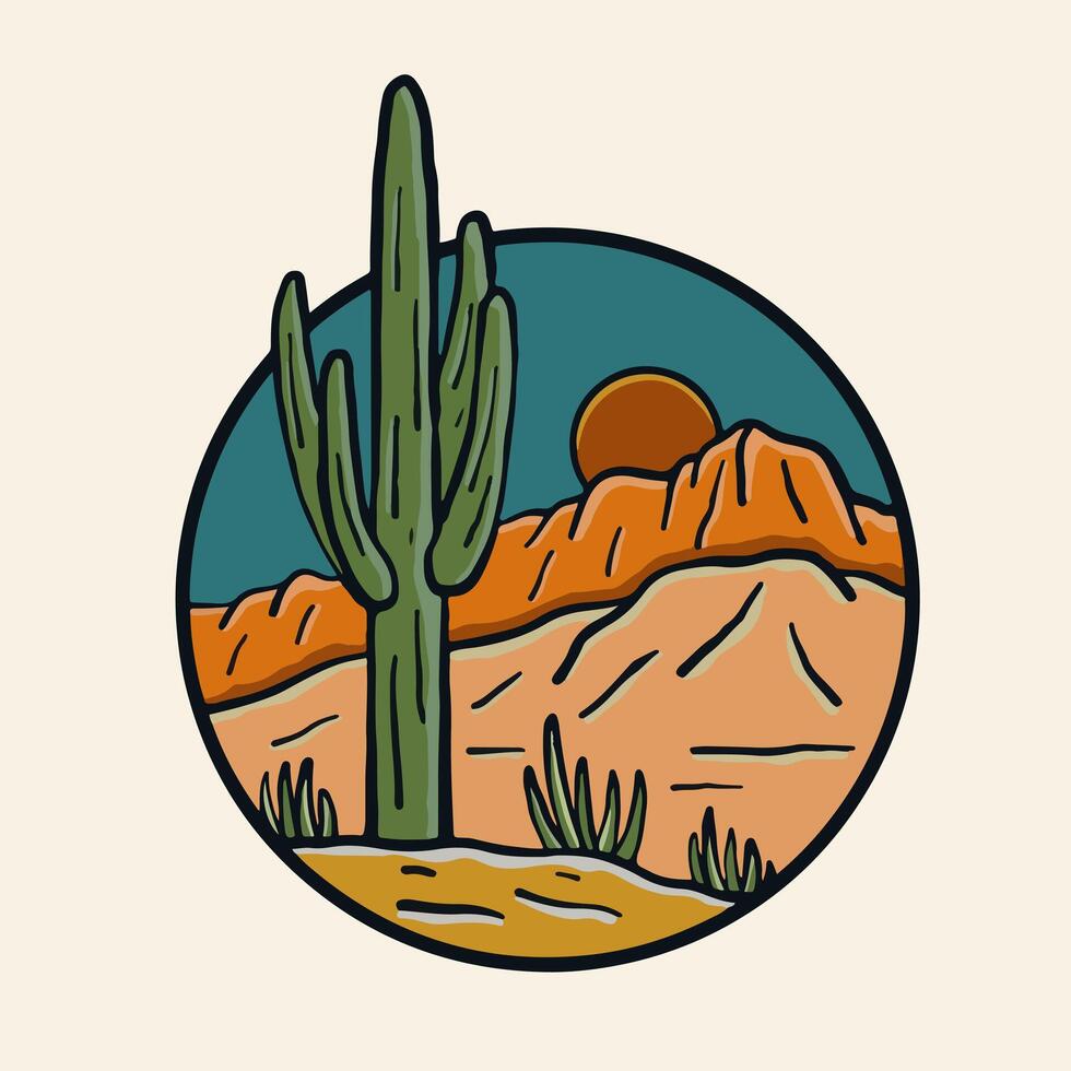 de visie van sedona Arizona woestijn wijnoogst ontwerp voor t overhemd insigne lap sticker en andere illustratie vector