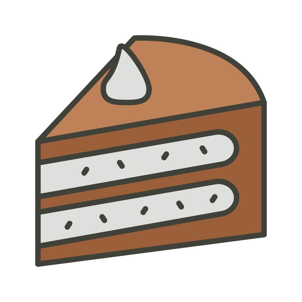 room gevulde taart icoon, bewerkbare vector