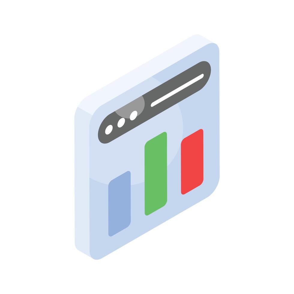 een icoon van web analyse in modieus isometrische stijl geïsoleerd Aan wit achtergrond vector