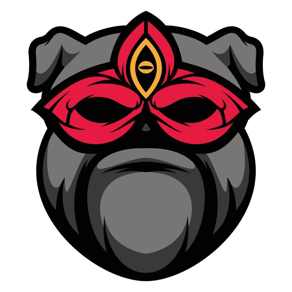 bulldog gemaskeerd ontwerp vector