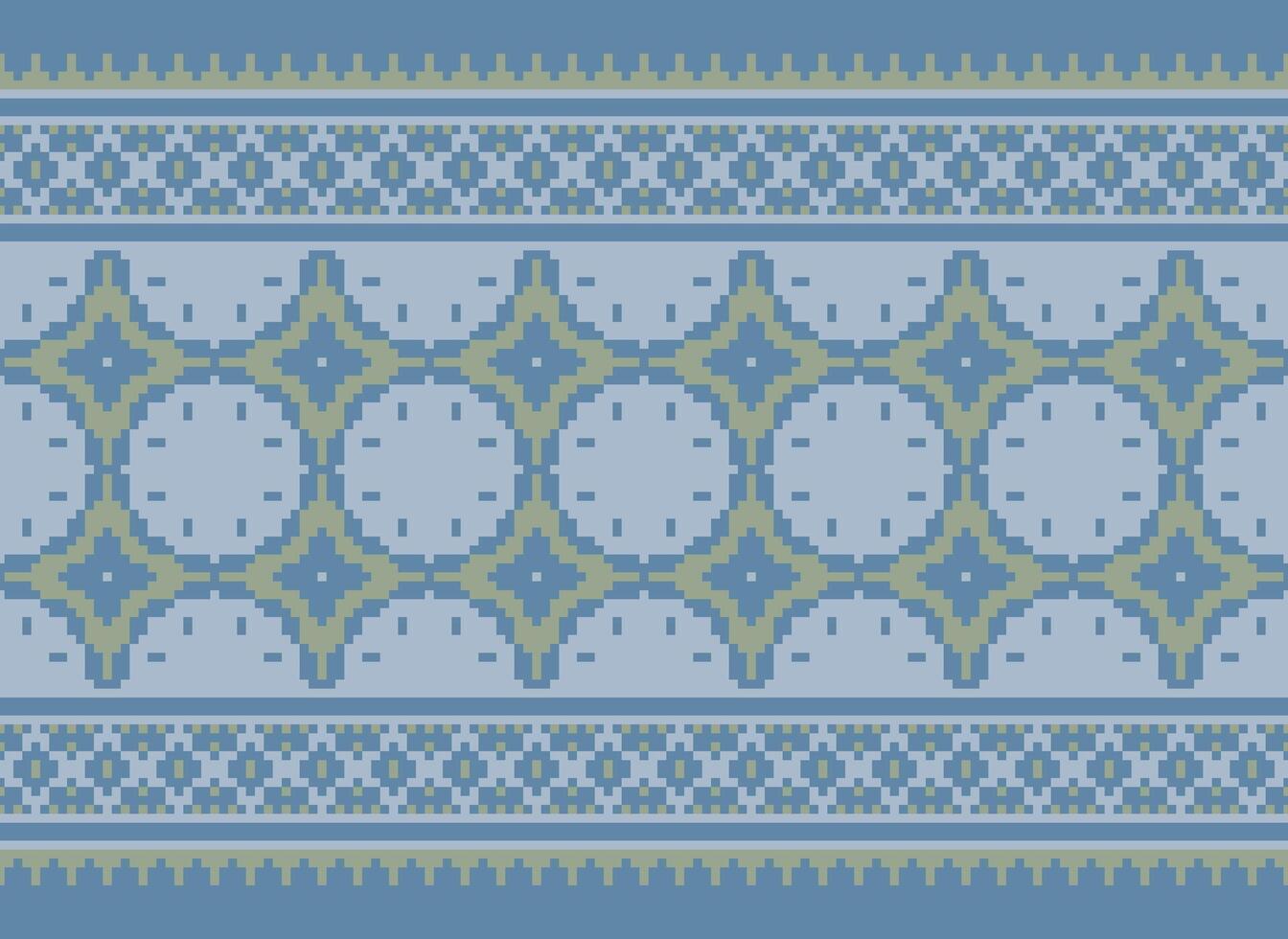 etnisch meetkundig naadloos kleding stof patroon kruis steek. ikat borduurwerk oosters pixel patroon room achtergrond. abstract,vector,illustratie. textuur, kruis steek, sjaal, decoratie, motieven, behang. vector