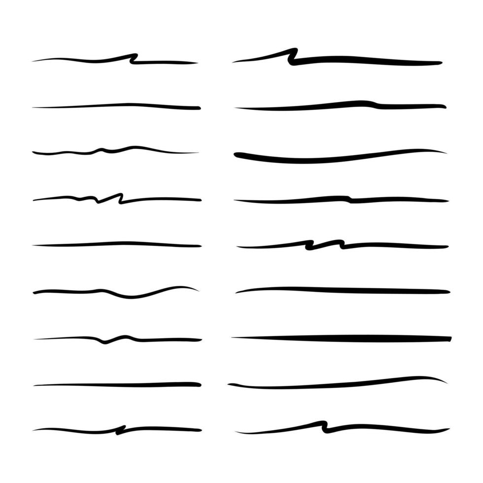 vector set hand getrokken onderstrepen.