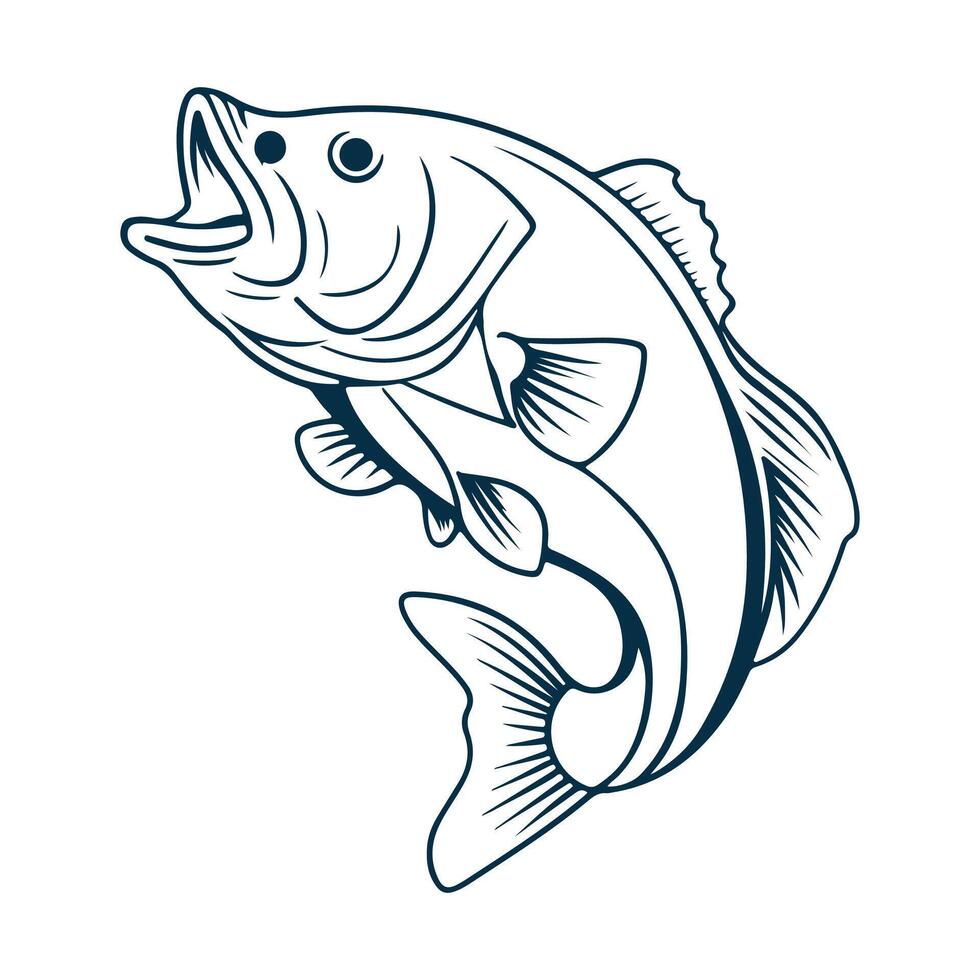 bas vis vector illustratie schetsen van Largemouth baars vis