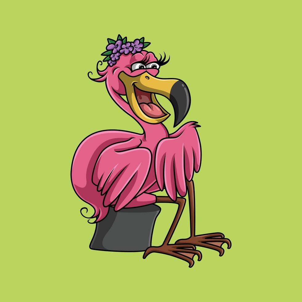 mooi flamingo vogel vector