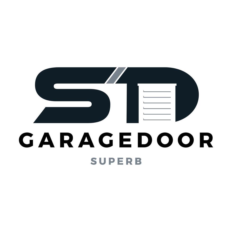 eerste brief sd garage deur icoon logo ontwerp sjabloon vector