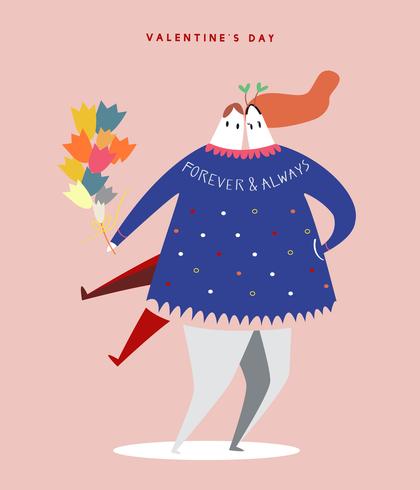 Gelukkige heteroseksuele Valentijnsdag concept illustratie vector