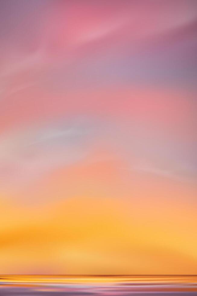 zonsondergang lucht achtergrond, zonsopgang wolk oranje, geel, roze in ochtend- zomer, vector zonnig herfst, natuur landschap veld- in avond.winter zonlicht, tekenfilm illustratie horizon voorjaar zonsondergang door zee strand