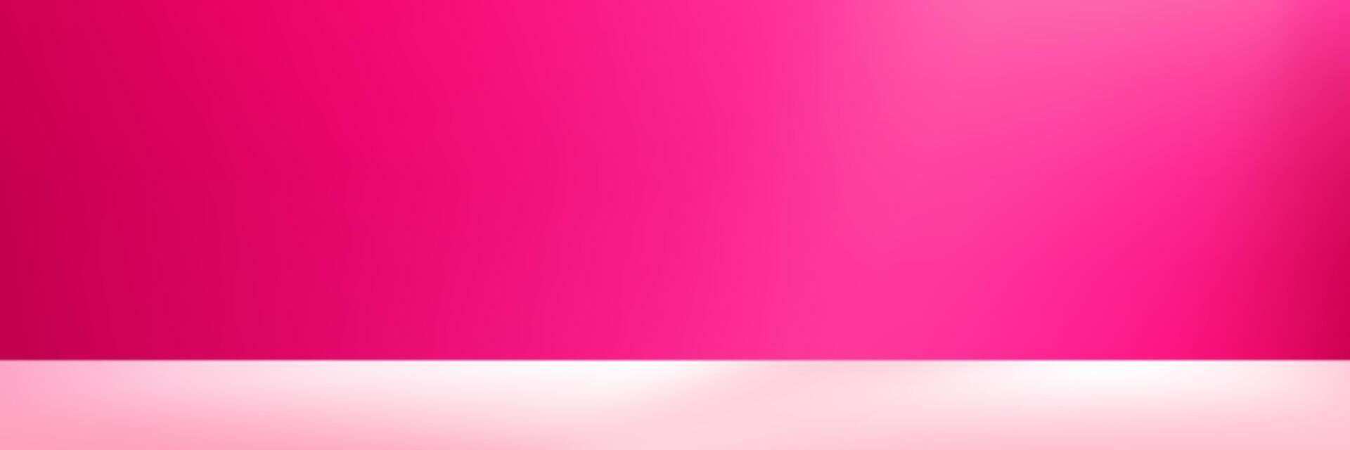 achtergrond heet roze studio met schaduw Aan muur, leeg kamer met monochromatisch plek licht en schaduw Aan vloer.vector minimaal 3d banier voor Product presentatie, achtergrond sjabloon met kopiëren ruimte vector