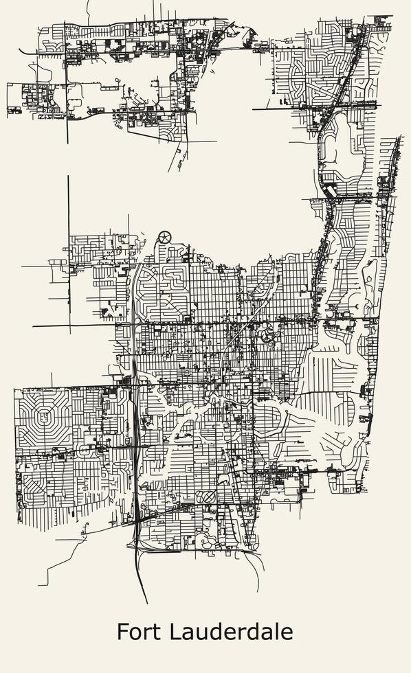 stad weg kaart van fort Lauderdale, Florida, Verenigde Staten van Amerika vector