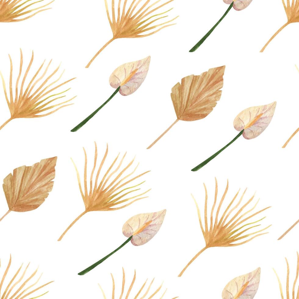 boho droog bloemen naadloos patroon. boho bruiloft. vector