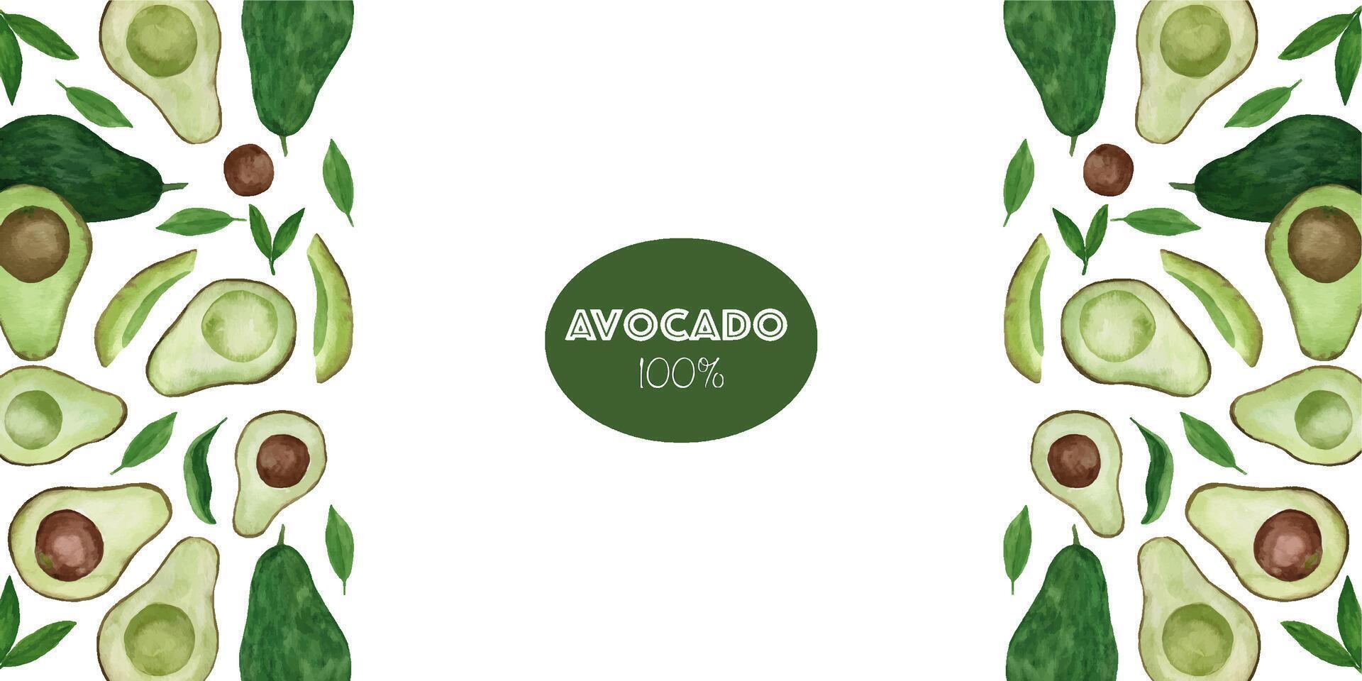 creatief lay-out gemaakt van waterverf avocado vector