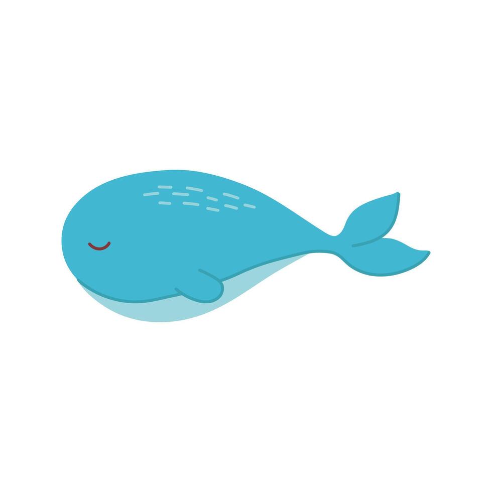 vector zee blauw walvis. hand- getrokken illustratie voor reizen ontwerp.