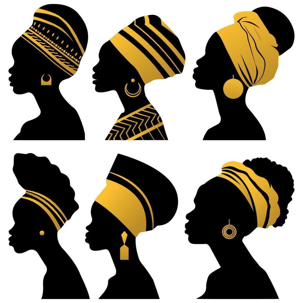zwart vrouw silhouetten reeks vector