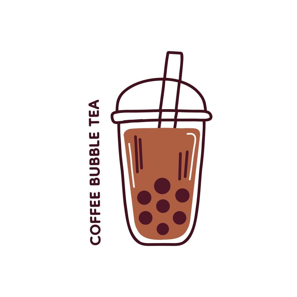 vector illustratie van koffie nemen weg. koffie bubbel thee.