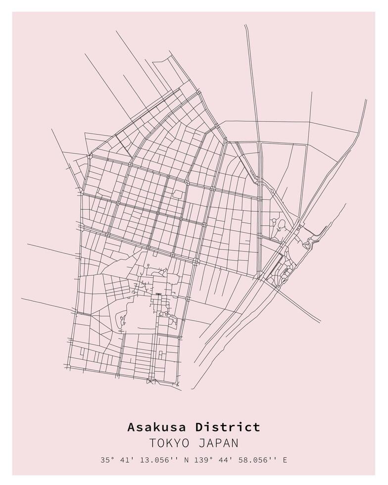 Asakusa wijk straat kaart vector