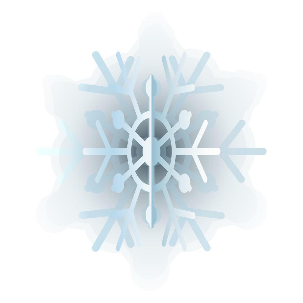 winter blauw pluizig sneeuwvlok helling icoon vector