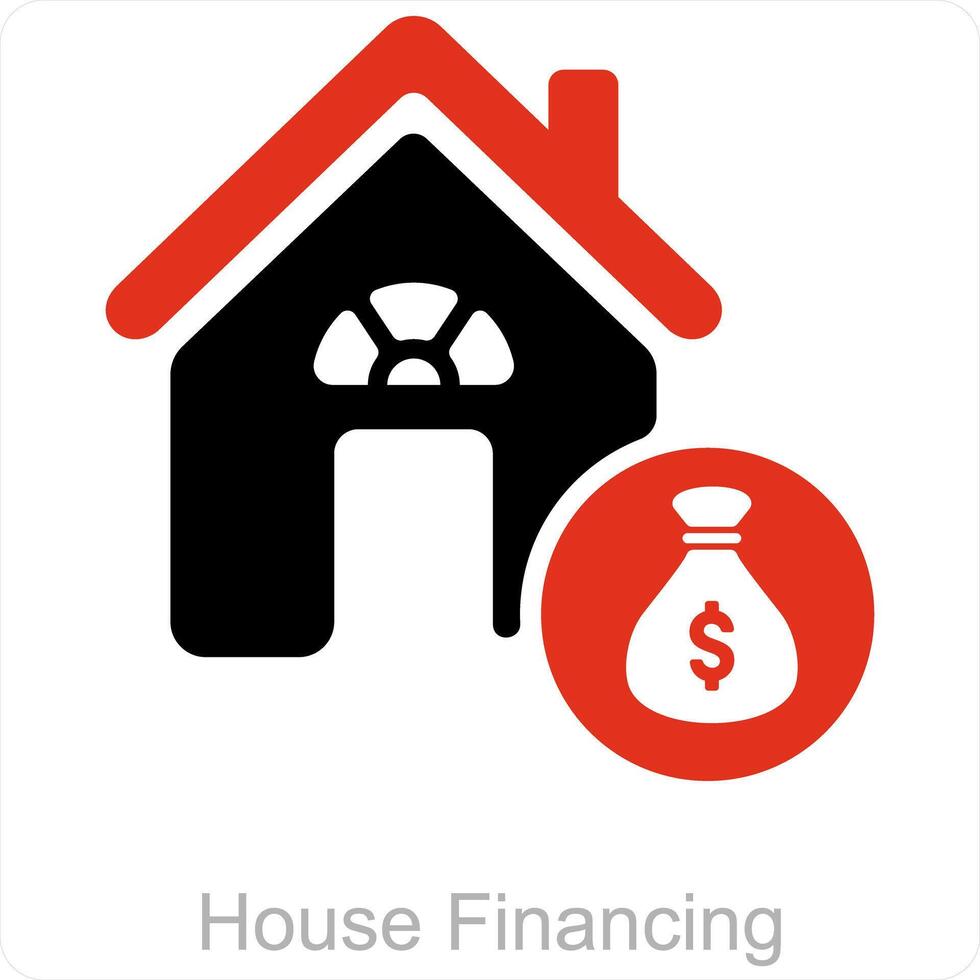 huis financiering en huis lening icoon concept vector