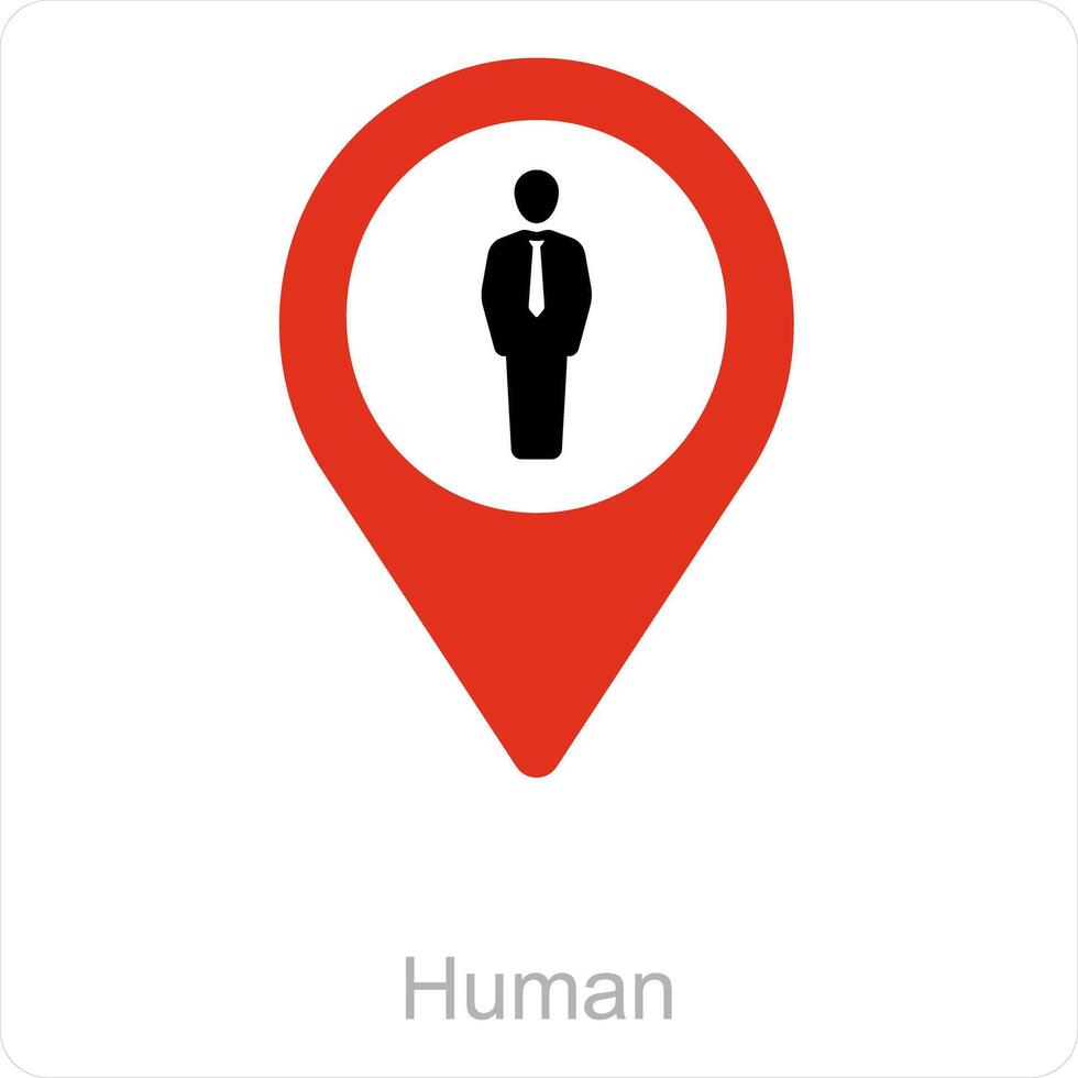 menselijk en plaats icoon concept vector