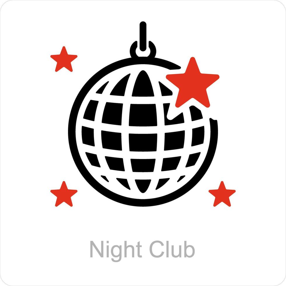nacht club en nacht icoon concept vector