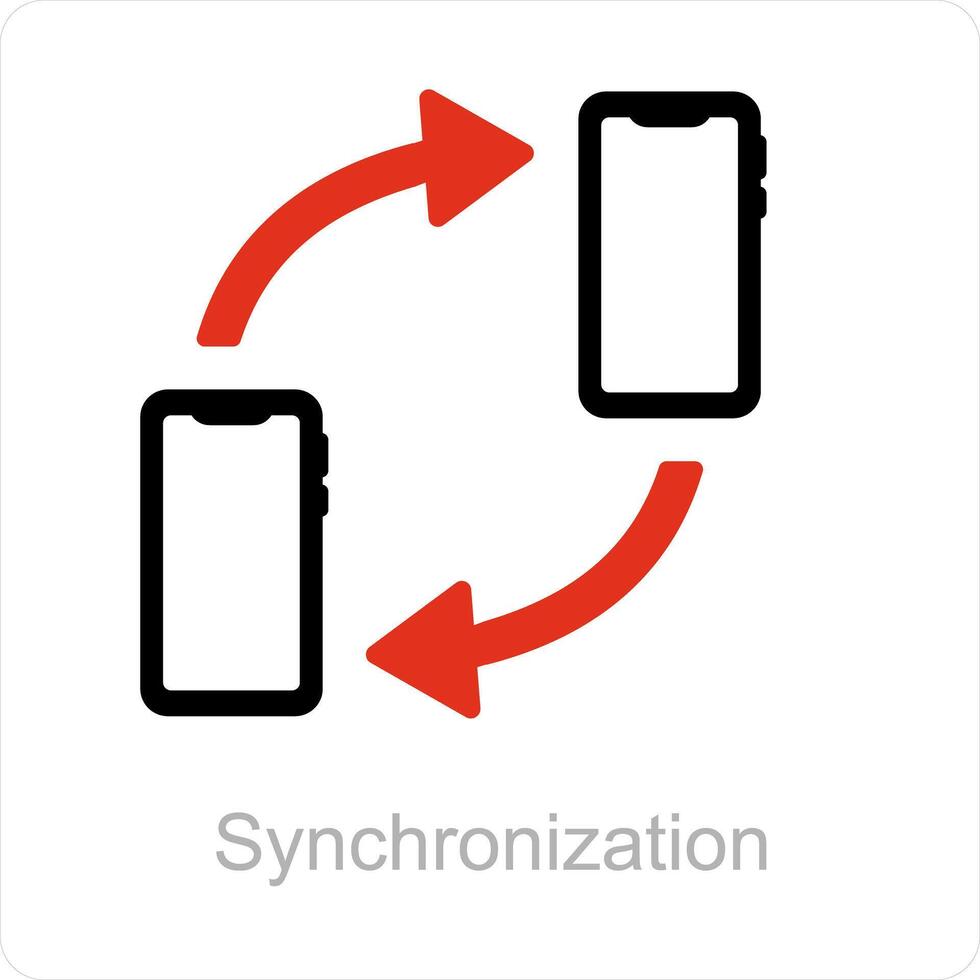 synchronisatie en databank icoon concept vector