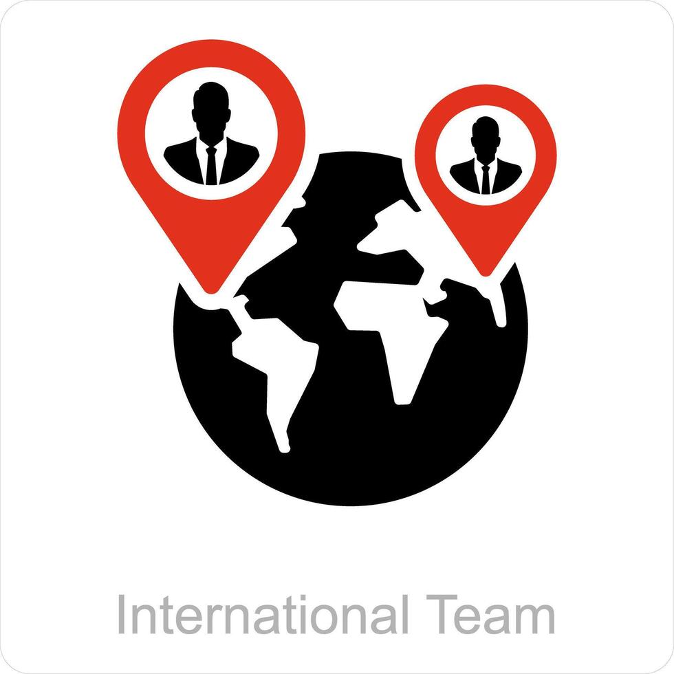 Internationale team en wereld icoon concept vector