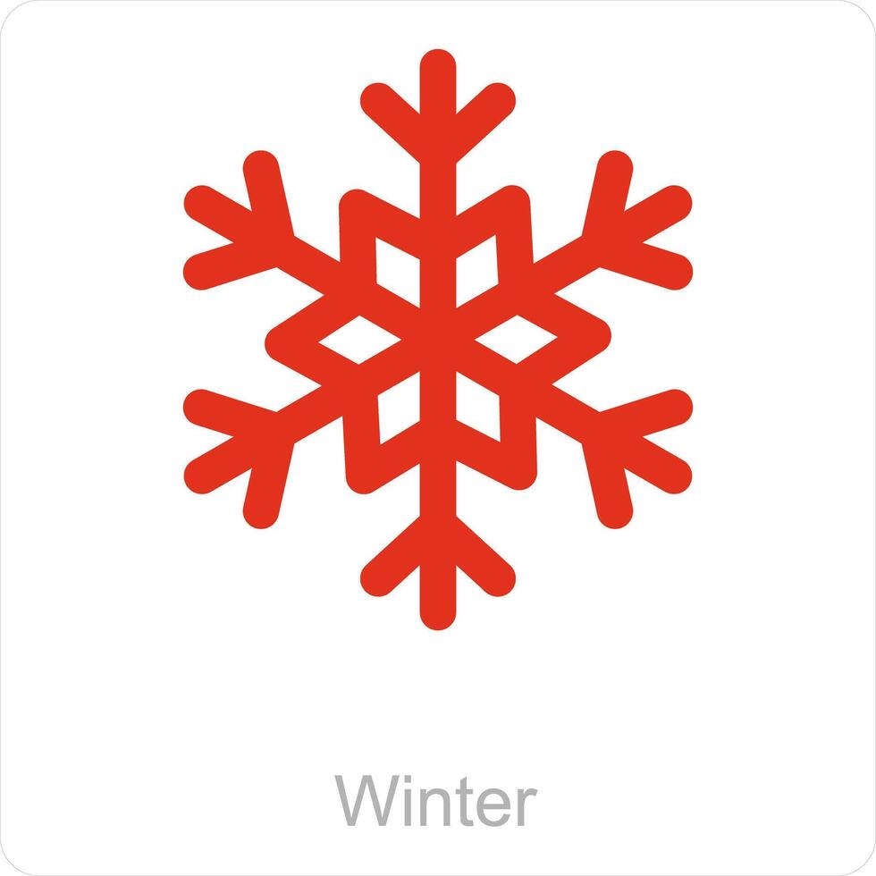 winter en sneeuwvlok icoon concept vector