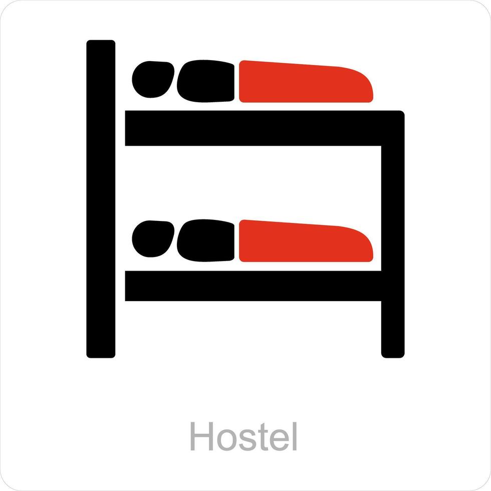 herberg en hotel icoon concept vector
