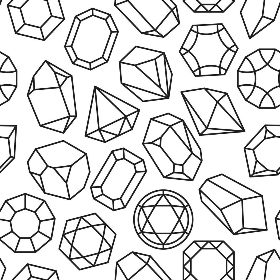 lijn diamant patroon. naadloos afdrukken van kostbaar ruw juweel en Kristallen, geologie steen edelsteen behang. vector structuur van diamanten